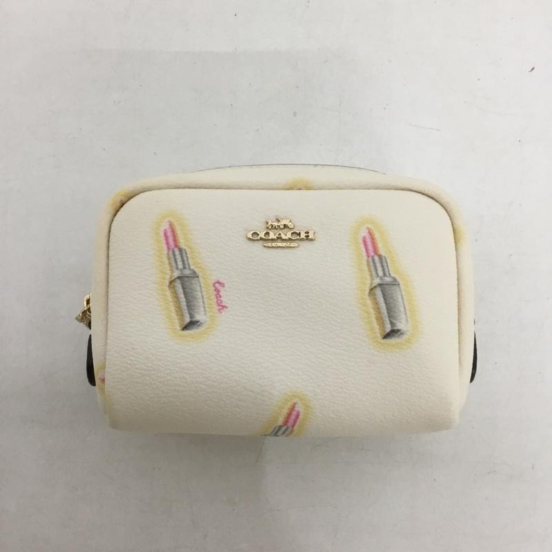 コーチ COACH ポーチ ポーチ リップ柄 ラウンドファスナー 総柄 マルチカラー / マルチカラー / レディース USED 古着 中古 10138843
