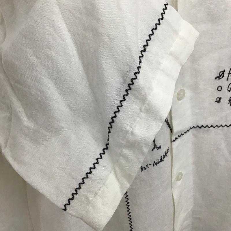 ニコアンド niko and... シャツ、ブラウス 半袖 半袖シャツ カラーシャツ 半袖カットソー 刺繍シャツ M 刺繍 白 / ホワイト / レディース USED 古着 中古 10110245