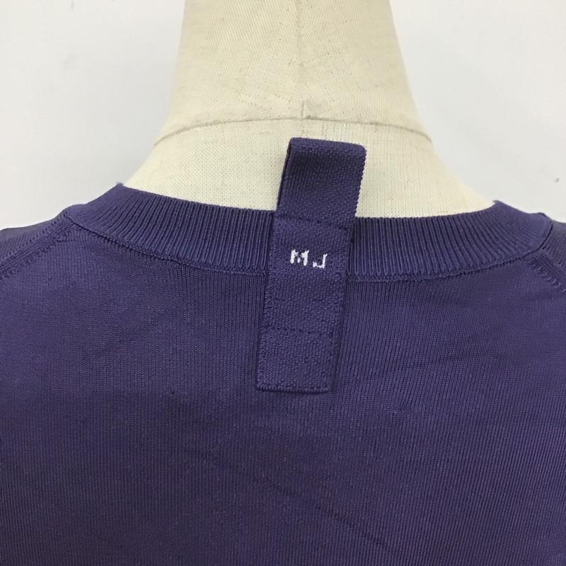 マークジェイコブス MARCJACOBS カーディガン 長袖 N623C02RE21 クルーネック クロップド丈 M ロゴ、文字 紺 / ネイビー / レディース USED 古着 中古 10109657