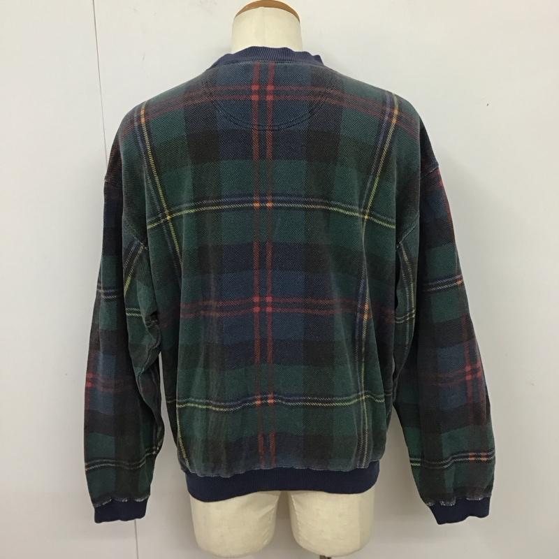 ドッカーズ DOCKERS トレーナー 長袖 長袖スウェット 長袖トレーナー リブカットソー 長袖カットソー チェックトレーナー M チェック マルチカラー / マルチカラー /  メンズ USED 古着 中古 10118988