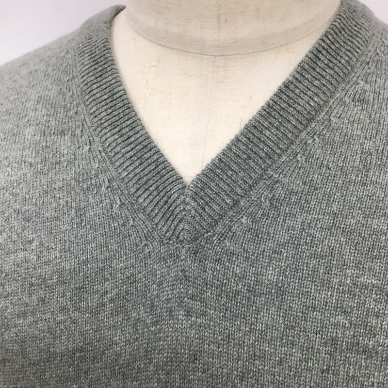ブルックスブラザーズ BROOKS BROTHERS ニット、セーター 長袖 長袖ニットカットソー ニット セーター Vネックニット M 無地 灰 / グレー / メンズ USED 古着 中古 10112571