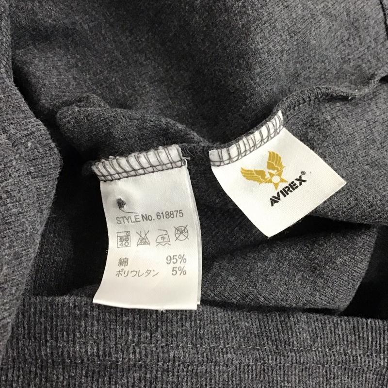 アヴィレックス AVIREX カットソー 長袖 ヘンリーネック M 無地 灰 / グレー / メンズ USED 古着 中古 10145636