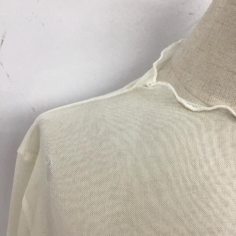 ザラ ZARA カットソー 長袖 長袖カットソー シースルーカットソー フリルネック L 無地 ベージュ / ベージュ /  レディース USED 古着 中古 10114928