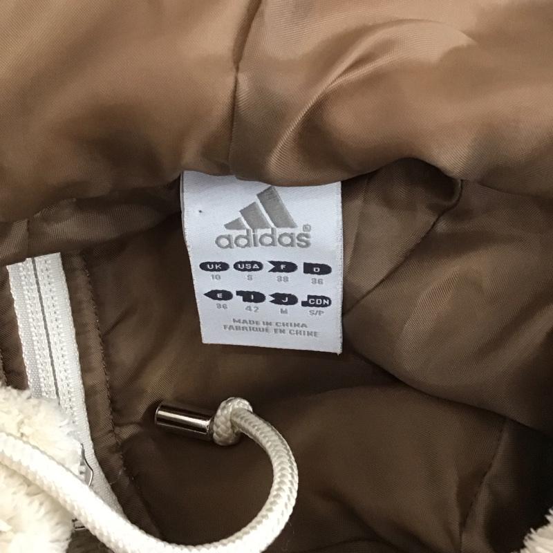 アディダス adidas パーカー 長袖 ボアパーカー M 無地 ベージュ / ベージュ / レディース USED 古着 中古 10128362