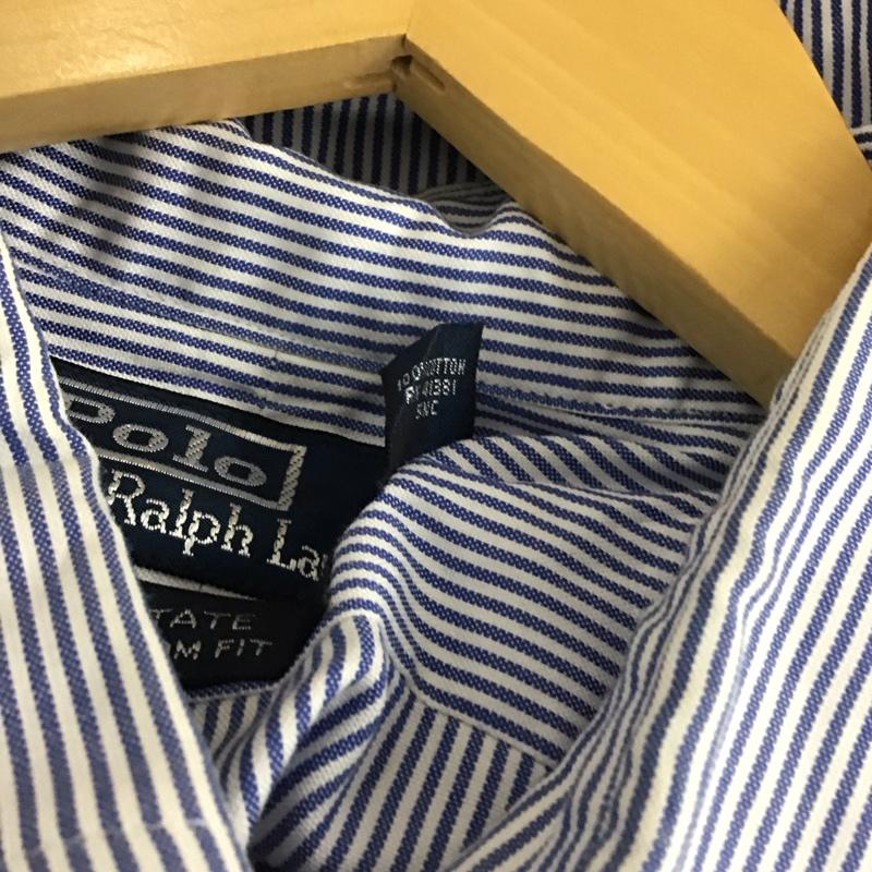 ポロバイラルフローレン Polo by RALPH LAUREN シャツ、ブラウス 長袖 長袖シャツ ストライプシャツ カラーシャツ ストライプ 白 / ホワイト / X 水色 / ライトブルー / メンズ USED 古着 中古 10150368