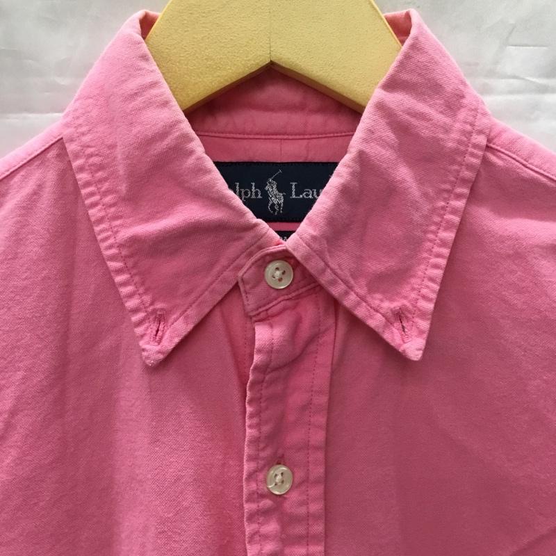 ラルフローレン RALPHLAUREN シャツ、ブラウス 半袖 半袖シャツ カラーシャツ 半袖カットソー XS ロゴ、文字 桃 / ピンク /  メンズ USED 古着 中古 10113298
