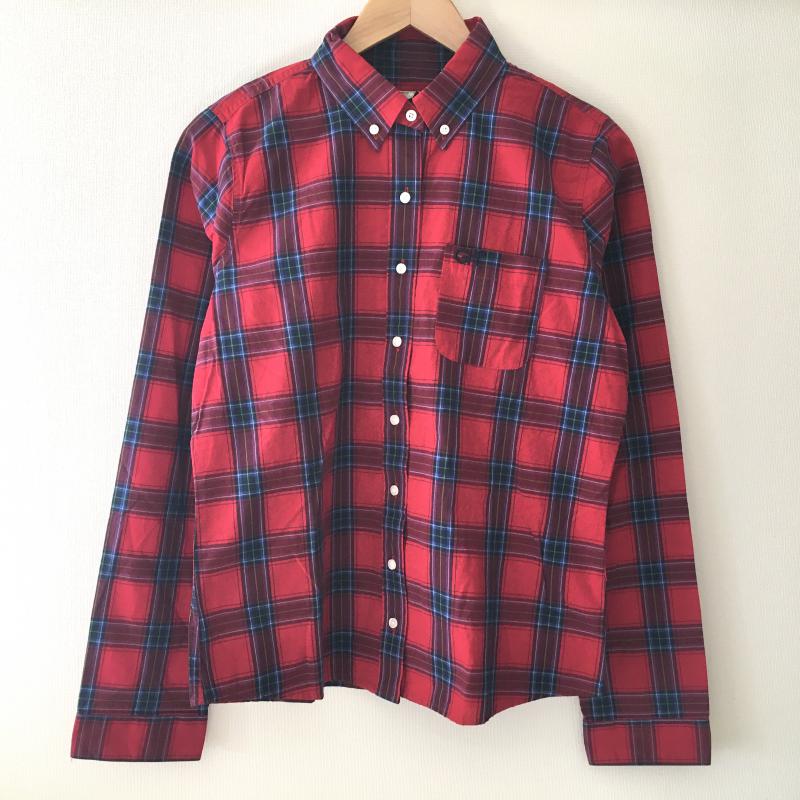 ギリーヒックス GILLY HICKS シャツ、ブラウス 長袖 L チェック 赤 / レッド / X 青 / ブルー / X 緑 / グリーン / レディース USED 古着 中古 10014088