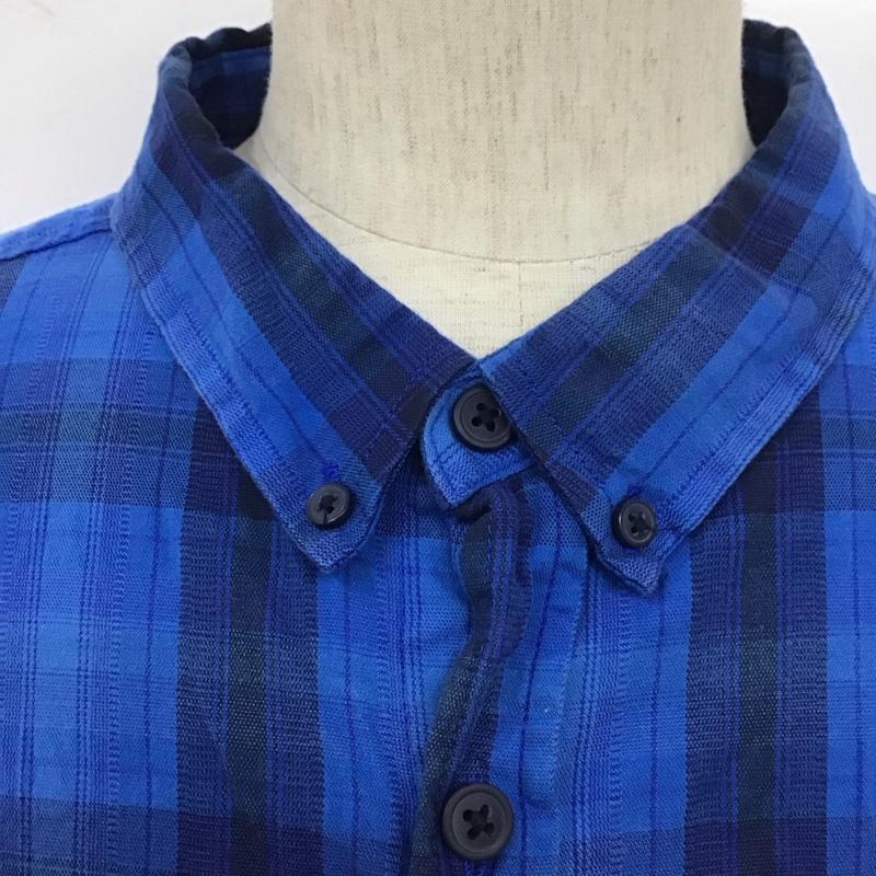 コロンビア Columbia シャツ、ブラウス 長袖 長袖シャツ カラーシャツ ポケットシャツ 長袖カットソー チェックシャツ XXL チェック 青 / ブルー /  メンズ USED 古着 中古 10110942