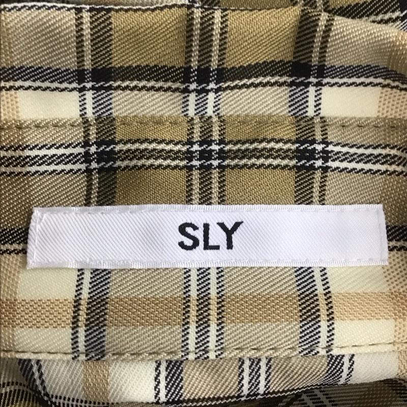 スライ SLY シャツ、ブラウス 長袖 039EAN30-6690 ウエストシャーリング FREE チェック ベージュ / ベージュ / X 黒 / ブラック / レディース USED 古着 中古 10108598