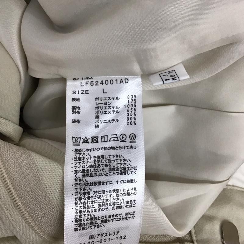 ローリーズファーム LOWRYS FARM パンツ スラックス LF524001AD ワイドパンツ タックパンツ L 無地 アイボリー / アイボリー / レディース USED 古着 中古 10120870