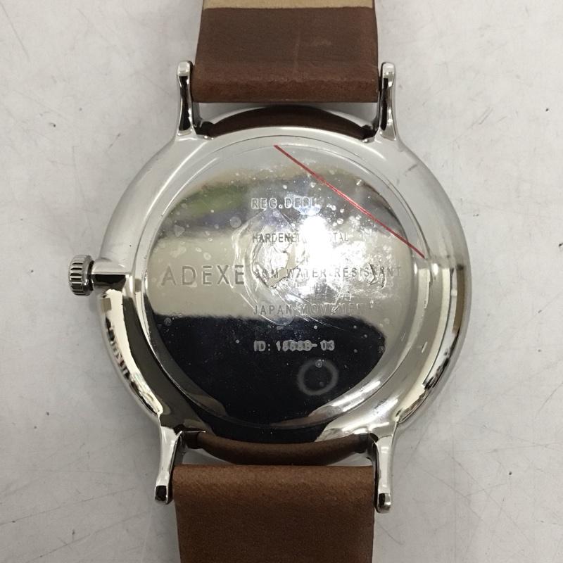 アデクス ADEXE 腕時計 アナログ(クォーツ式) 1868B-03 レザー ロゴ、文字 茶 / ブラウン / メンズ USED 古着 中古 10134439