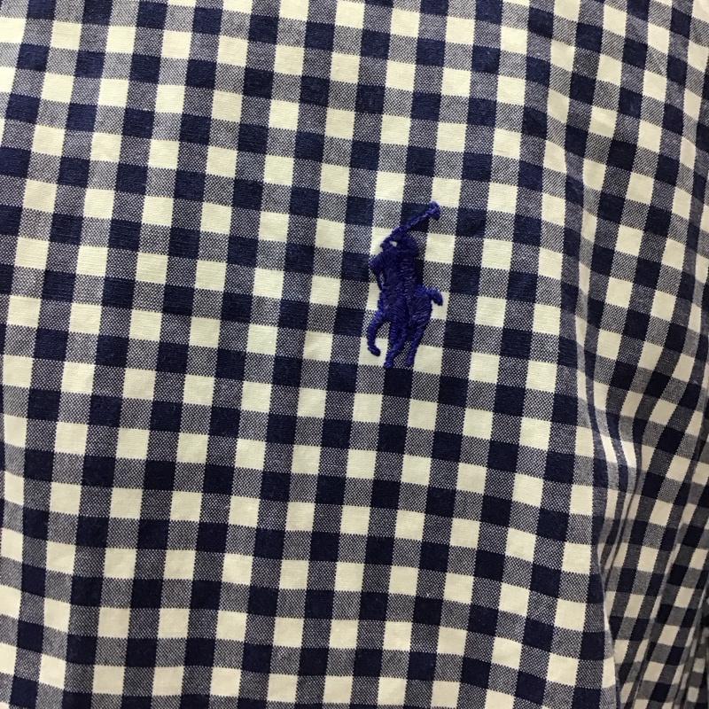 ラルフローレン RALPHLAUREN シャツ、ブラウス 長袖 長袖シャツ チェックシャツ カラーシャツ 長袖カットソー ボタンダウンシャツ L チェック 白 / ホワイト / X 青 / ブルー /  メンズ USED 古着 中古 10113160