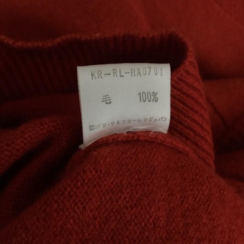 ポロバイラルフローレン Polo by RALPH LAUREN ニット、セーター 長袖 KR-RL-HA0701 Vネック ウール L ワンポイント 赤 / レッド / メンズ USED 古着 中古 10110848