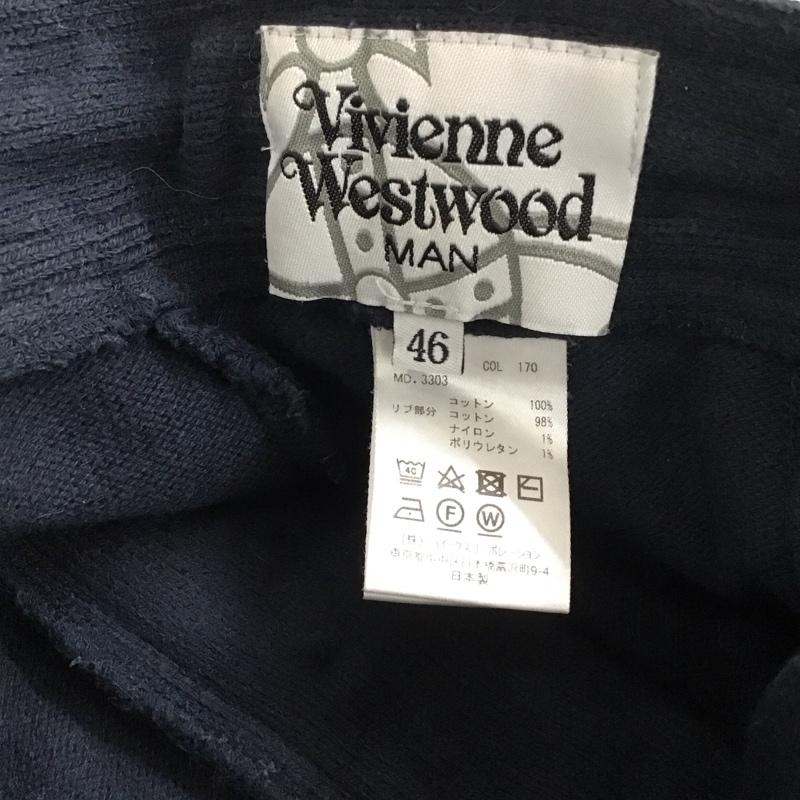 ヴィヴィアンウエストウッドマン Vivienne Westwood MAN パンツ ワークパンツ、ペインターパンツ ワークパンツ ワイドパンツ カジュアルパンツ スウェットパンツ 46インチ プリント 紺 / ネイビー / メンズ USED 古着 中古 10130994