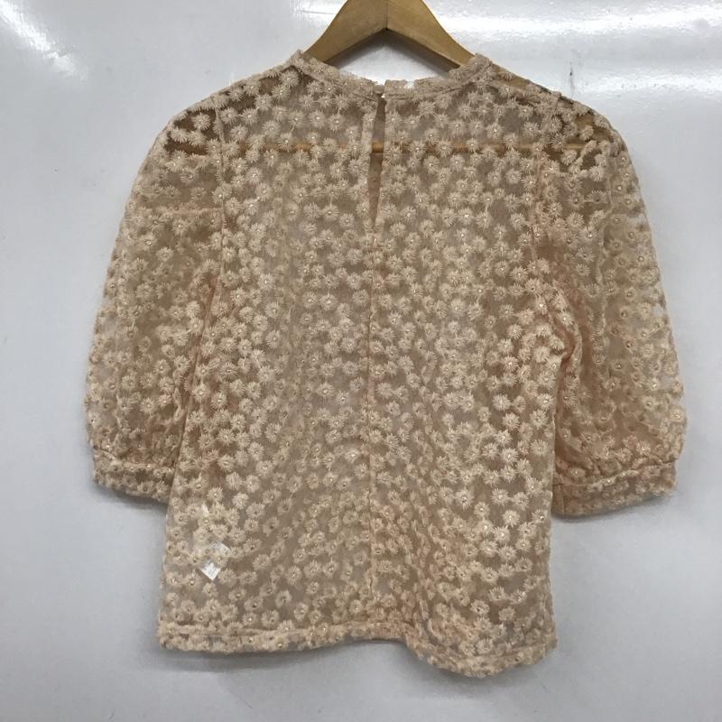 アルシーヴ archives カットソー 半袖 刺繍 桃 / ピンク / レディース USED 古着 中古 10133307