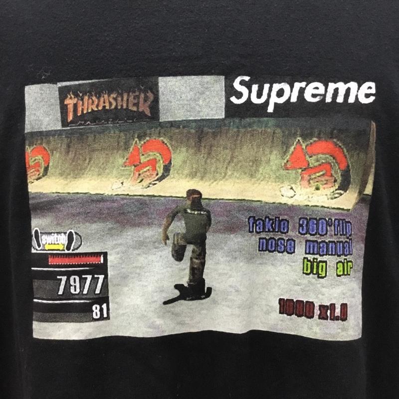 シュプリーム Supreme Tシャツ 半袖 21AW ThrasherGameTee 半袖カットソー プリントTシャツ コラボ L プリント 黒 / ブラック / メンズ USED 古着 中古 10108315