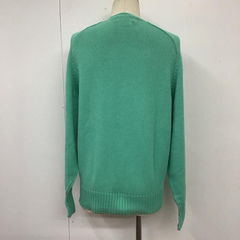 ポロバイラルフローレン Polo by RALPH LAUREN ニット、セーター 長袖 コットンニット クルーネック ポロベア M ワンポイント 薄緑 / ライトグリーン / メンズ USED 古着 中古 10109549