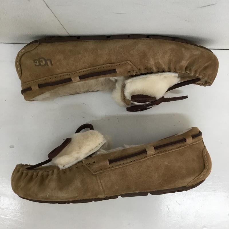 アグ UGG スリッポン スリッポン 1110409 ダコタ ダブル リボン ボウ シープスキン モカシン 24.0cm ロゴ、文字 茶 / ブラウン / レディース USED 古着 中古 10135133