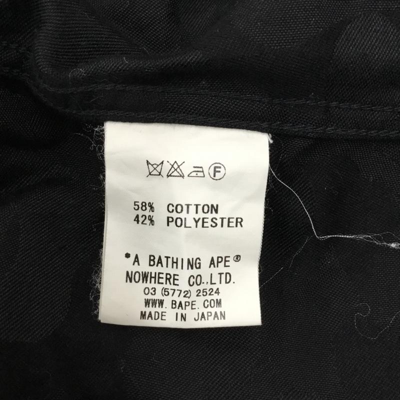 アベイシングエイプ A BATHING APE シャツ、ブラウス 長袖 長袖シャツ カラーシャツ ポケットシャツ 長袖カットソー 総柄シャツ L プリント 黒 / ブラック / メンズ USED 古着 中古 10121057