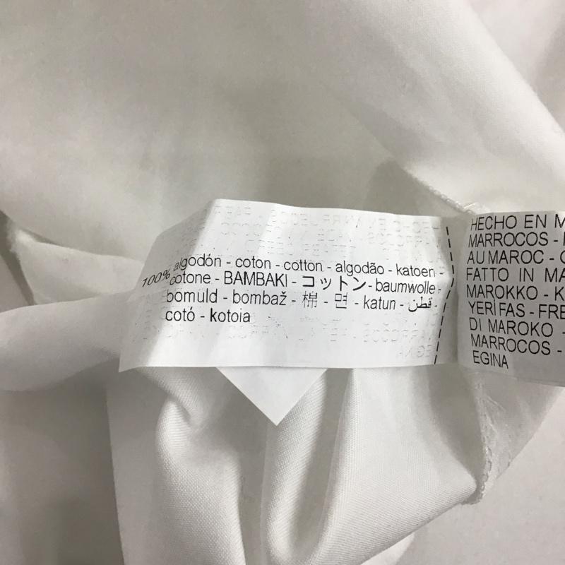 ザラ ZARA シャツ、ブラウス 半袖 半袖シャツ 無地シャツ リボンシャツ カジュアルシャツ L 無地 白 / ホワイト / レディース USED 古着 中古 10126936