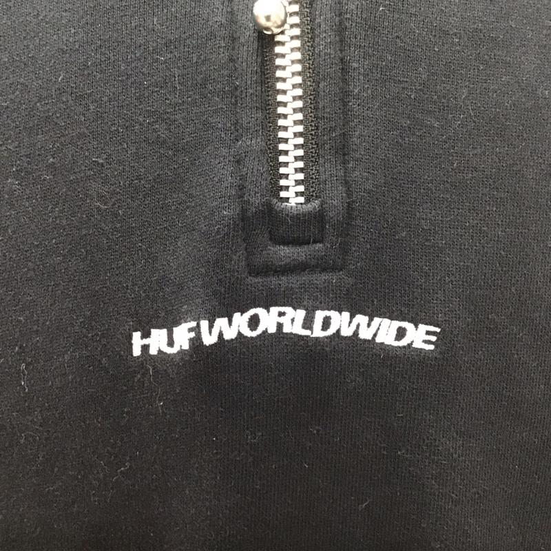 ハフ HUF トレーナー 長袖 ハーフジップ スウェット 20周年 XL ロゴ、文字 黒 / ブラック / X 緑 / グリーン / X アイボリー / アイボリー / メンズ USED 古着 中古 10112399