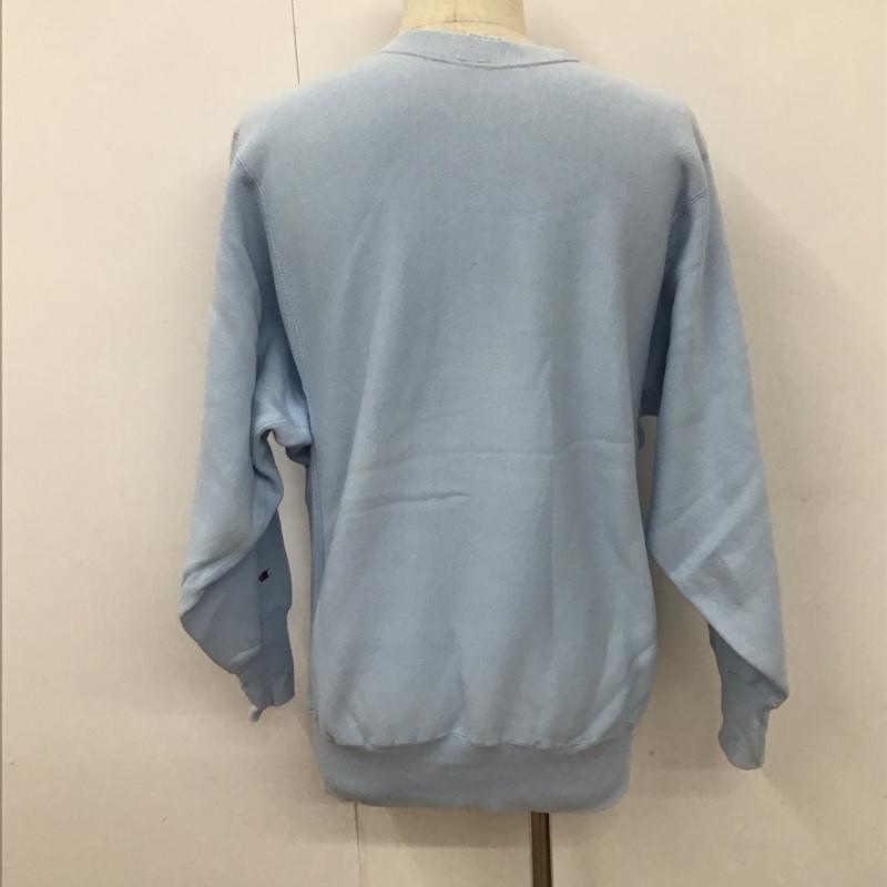 チャンピオン Champion トレーナー 長袖 スウェット 裏起毛 L ワンポイント 水色 / ライトブルー / メンズ USED 古着 中古 10111859