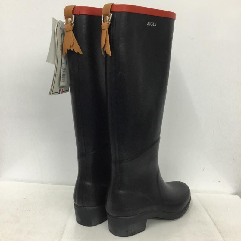エーグル AIGLE 長靴、レインシューズ 長靴、レインシューズ ZZF8408 ミスジュリエットA ラバーブーツ 35 ロゴ、文字 黒 / ブラック / レディース USED 古着 中古 10135766