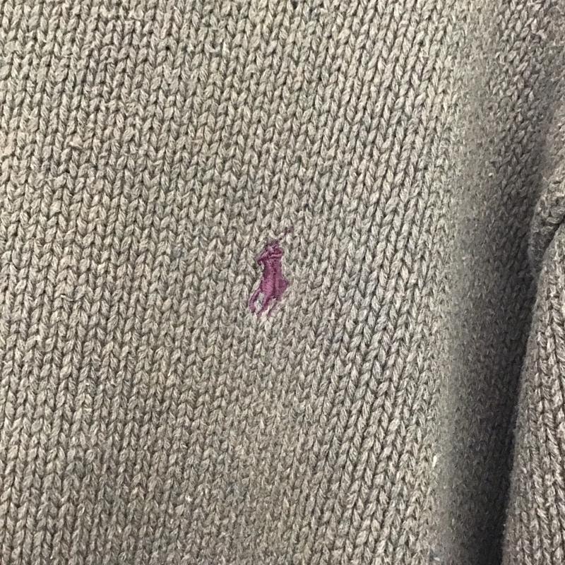 ポロバイラルフローレン Polo by RALPH LAUREN ニット、セーター 長袖 長袖ニットカットソー クルーネック セーター L 無地 茶 / ブラウン / メンズ USED 古着 中古 10133693