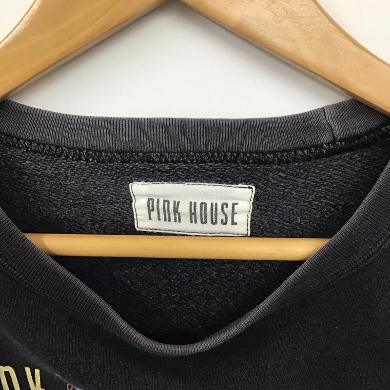 ピンクハウス PINK HOUSE トレーナー 長袖 長袖トレーナー スウェット クルーネック プルオーバー ロゴ、文字 紺 / ネイビー / レディース USED 古着 中古 10136287