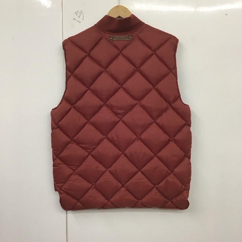トミーヒルフィガー TOMMY HILFIGER ベスト ベスト ジップアップベスト ノースリーブ ダウンベスト 90s M 無地 えんじ / ワインレッド / メンズ USED 古着 中古 10129233