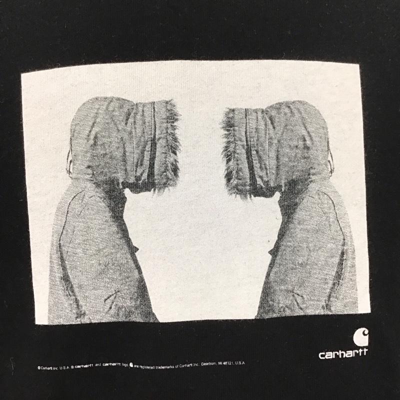 カーハート Carhartt Tシャツ 半袖 半袖カットソー プリントTシャツ クルーネックカットソー L プリント 黒 / ブラック /  メンズ USED 古着 中古 10112752
