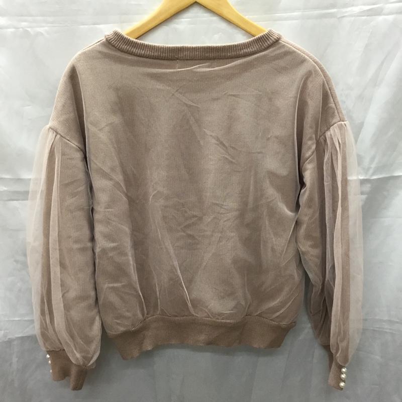 マジェスティックレゴン MAJESTIC LEGON ニット、セーター 長袖 5596022402 チュールonニットトップス M 無地 桃 / ピンク / レディース USED 古着 中古 10110755