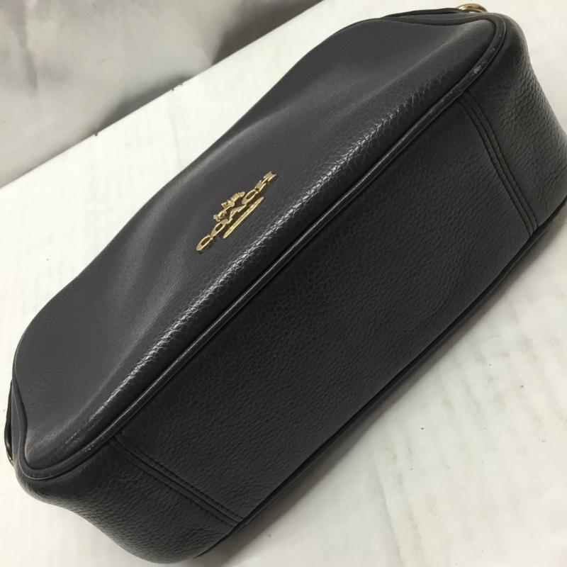 コーチ COACH ショルダーバッグ ショルダーバッグ F25922 レザー チェーン ロゴ、文字 紺 / ネイビー / X 金 / ゴールド / レディース USED 古着 中古 10117645