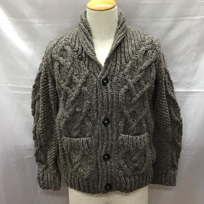 エーグル AIGLE カーディガン 長袖 長袖ニットカーディガン リブニットカーディガン 前ボタン M 無地 茶 / ブラウン / メンズ USED 古着 中古 10111693