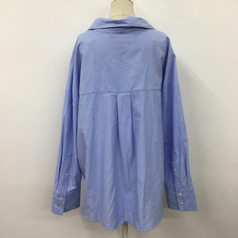 ザラ ZARA シャツ、ブラウス 長袖 長袖シャツ カラーシャツ 長袖カットソー L 無地 水色 / ライトブルー / レディース USED 古着 中古 10116417