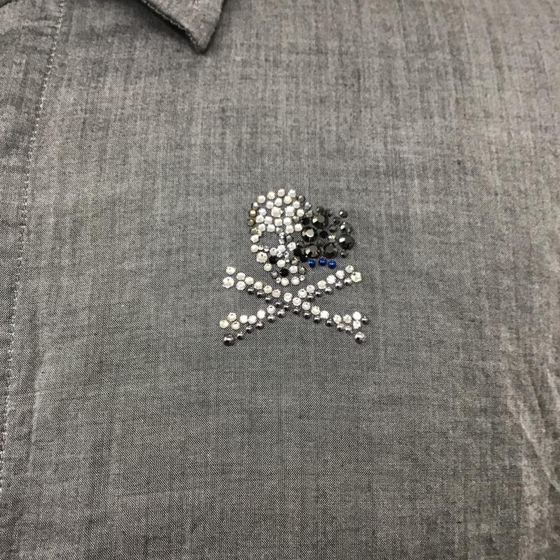 フランシストモークス FranCisT_MOR.K.S. シャツ、ブラウス 長袖 長袖シャツ カラーシャツ 長袖カットソー 3 ロゴ、文字 灰 / グレー /  メンズ USED 古着 中古 10111734