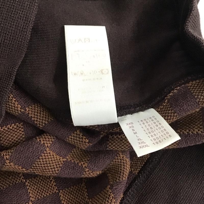 ルイヴィトン LOUIS VUITTON パーカー 長袖 ダミエ ジップアップ S 無地 X 総柄 茶 / ブラウン / メンズ USED 古着 中古 10139856