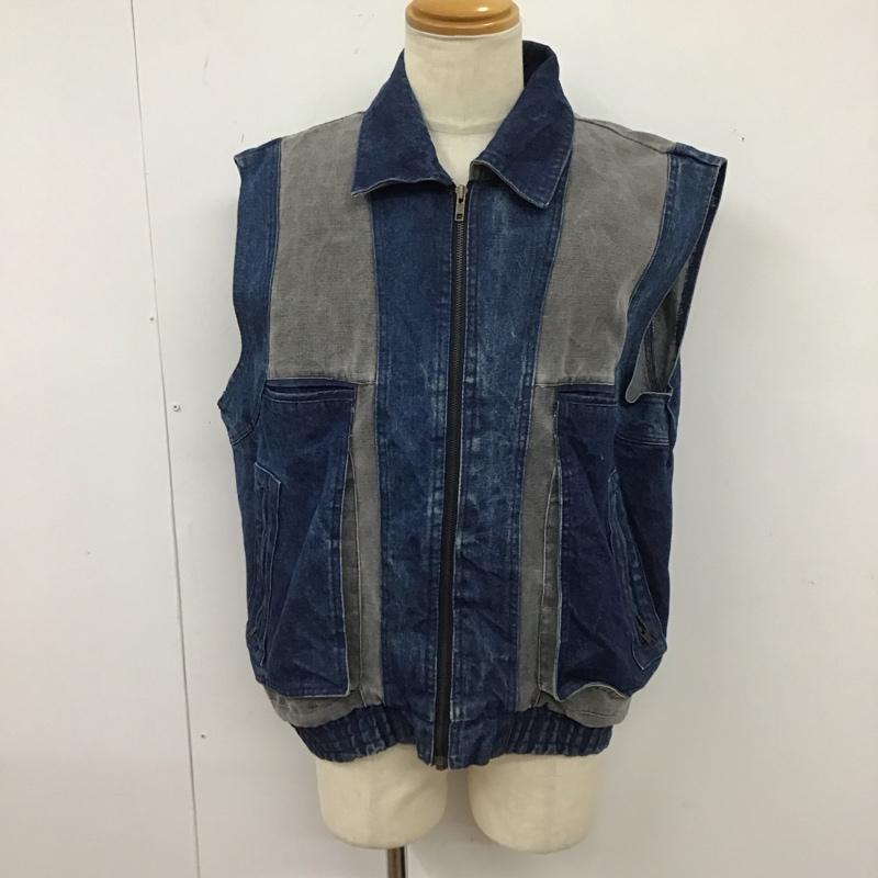 古着 USED ベスト ベスト デニムベスト フルジップ L 無地 青 / ブルー / メンズ USED 古着 中古 10122988