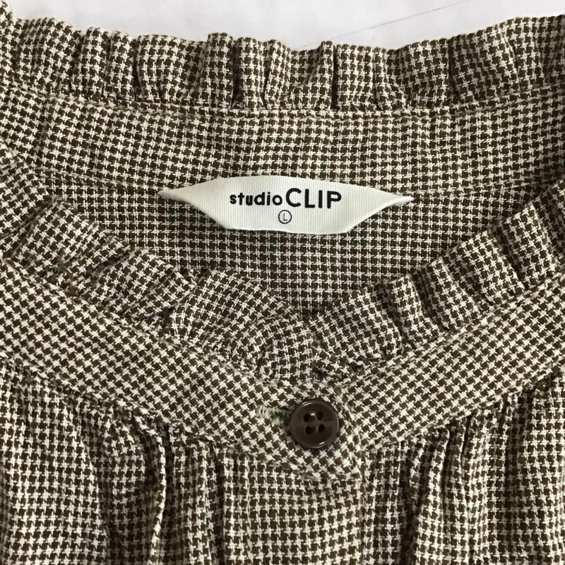 スタディオクリップ studio CLIP シャツ、ブラウス 長袖 長袖シャツ ノーカラーシャツ チェックシャツ 長袖カットソー L 総柄 マルチカラー / マルチカラー / レディース USED 古着 中古 10113040