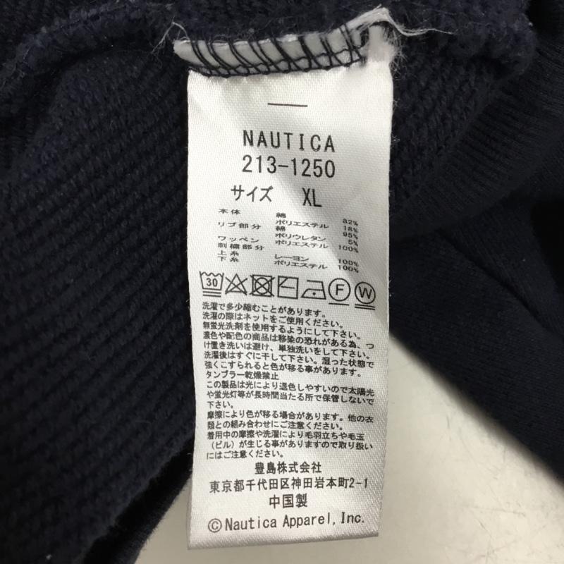 ノーティカ NAUTICA パーカー 長袖 長袖パーカー フード付きパーカー プリントスウェット トレーナー XL ロゴ、文字 紺 / ネイビー / メンズ USED 古着 中古 10114792