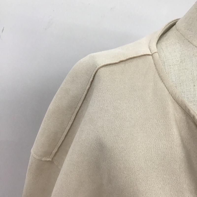 ザラ ZARA ジャケット、上着 ジャケット、ブレザー 3046 134 710 コントラスト フェイクスエードジャケット ノーカラー フリンジ S 刺繍 ベージュ / ベージュ / レディース USED 古着 中古 10108580