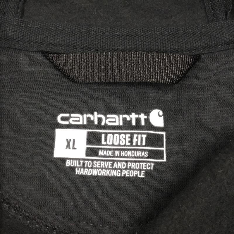 カーハート Carhartt パーカー 長袖 長袖パーカー フード付きパーカー プリントスウェット トレーナー XL 無地 黒 / ブラック / メンズ USED 古着 中古 10112424