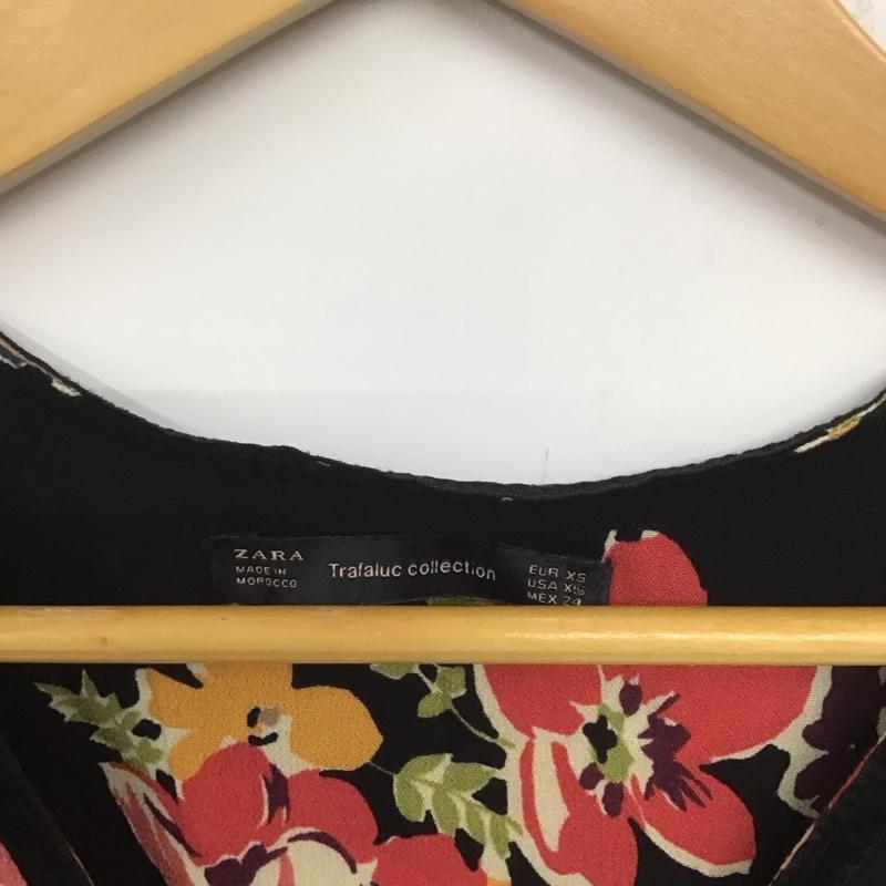 ザラ ZARA ワンピース ロングスカート Vネック 長袖 XS 花柄 マルチカラー / マルチカラー / レディース USED 古着 中古 10138637