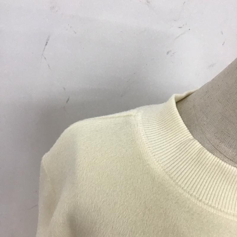 クロコダイル CROCODILE カットソー 長袖 0302-25230 モックネック L ワンポイント アイボリー / アイボリー / レディース USED 古着 中古 10120604