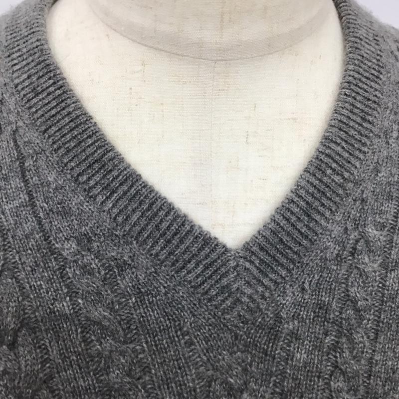 ブルックスブラザーズ BROOKS BROTHERS ニット、セーター 長袖 長袖ニットカットソー ニット セーター Vネックニット M 総柄 灰 / グレー / メンズ USED 古着 中古 10112555