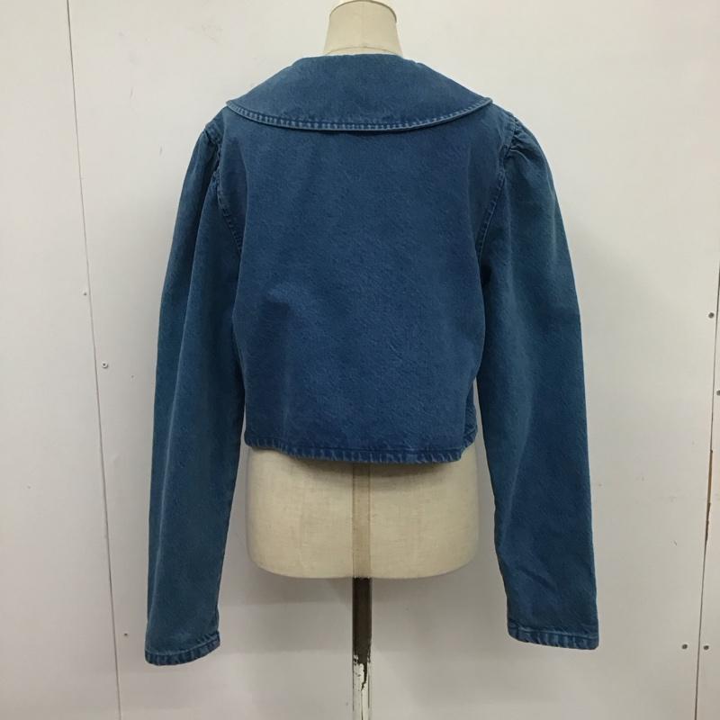 ザラ ZARA ジャケット、上着 ジャケット、ブレザー 6688 002 409 クロップド丈 丸襟 デニムジャケット M 無地 青 / ブルー / レディース USED 古着 中古 10109707