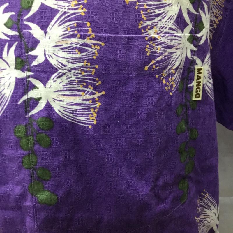 マンゴ MANGO シャツ、ブラウス 半袖 半袖シャツ カラーシャツ 半袖カットソー アロハシャツ M 総柄 紫 / パープル /  メンズ USED 古着 中古 10108545