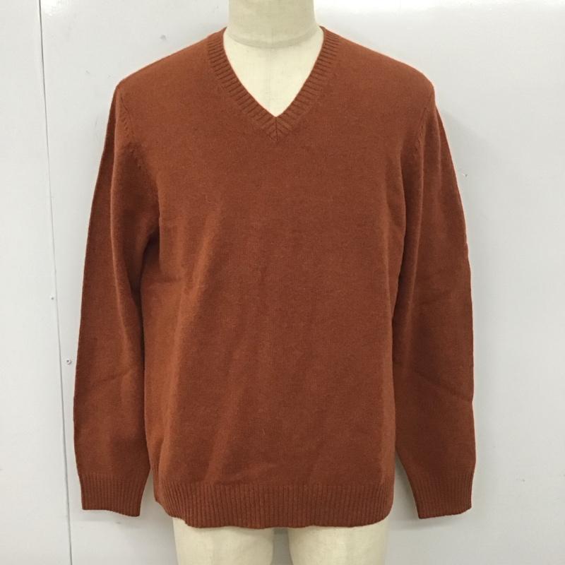 ブルックスブラザーズ BROOKS BROTHERS ニット、セーター 長袖 長袖ニットカットソー ニット セーター Vネックニット M 無地 橙 / オレンジ /  メンズ USED 古着 中古 10112839