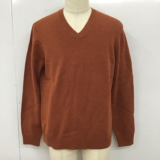 ブルックスブラザーズ BROOKS BROTHERS ニット、セーター 長袖 長袖ニットカットソー ニット セーター Vネックニット M 無地 橙 / オレンジ /  メンズ USED 古着 中古 10112839