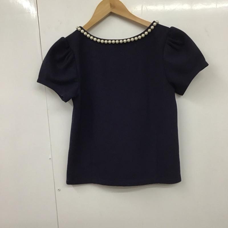 ダズリン dazzlin カットソー 半袖 021430600101 パークネック M 無地 紺 / ネイビー / レディース USED 古着 中古 10131330